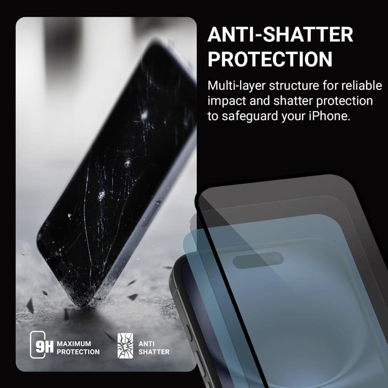 Crong Nano Glass - Vetro ibrido infrangibile per iPhone 16 Plus / iPhone 15 Plus - 8
