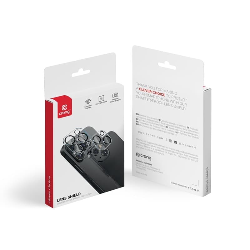 Crong Lens Shield - Vetro per la fotocamera e l'obiettivo dell'iPhone 15 Pro / iPhone 15 Pro Max - 4