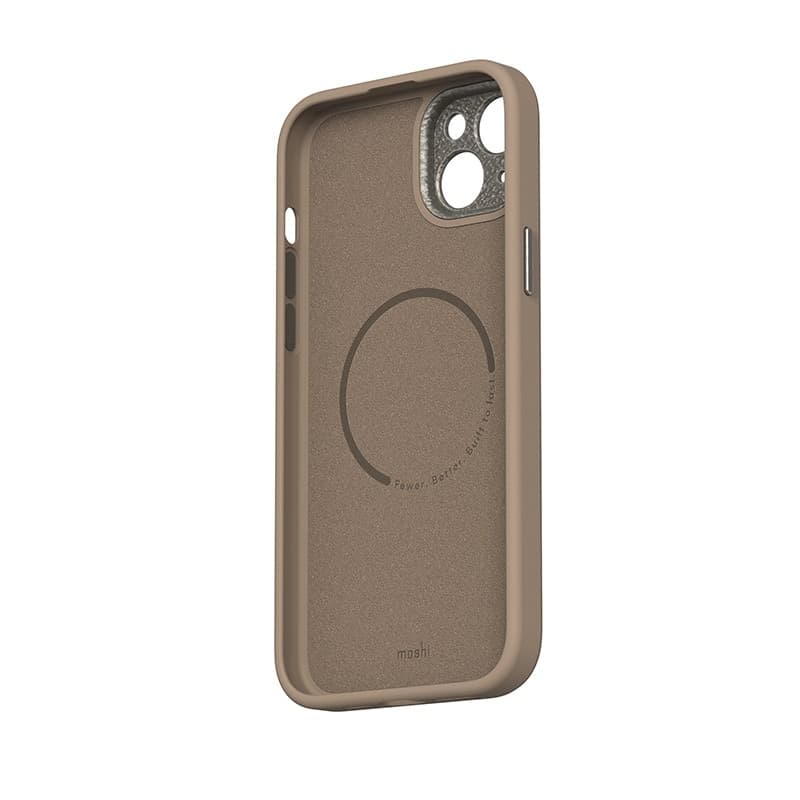Moshi Napa MagSafe - Leather case for iPhone 15 Plus (Woodsmoke Brown) - 3