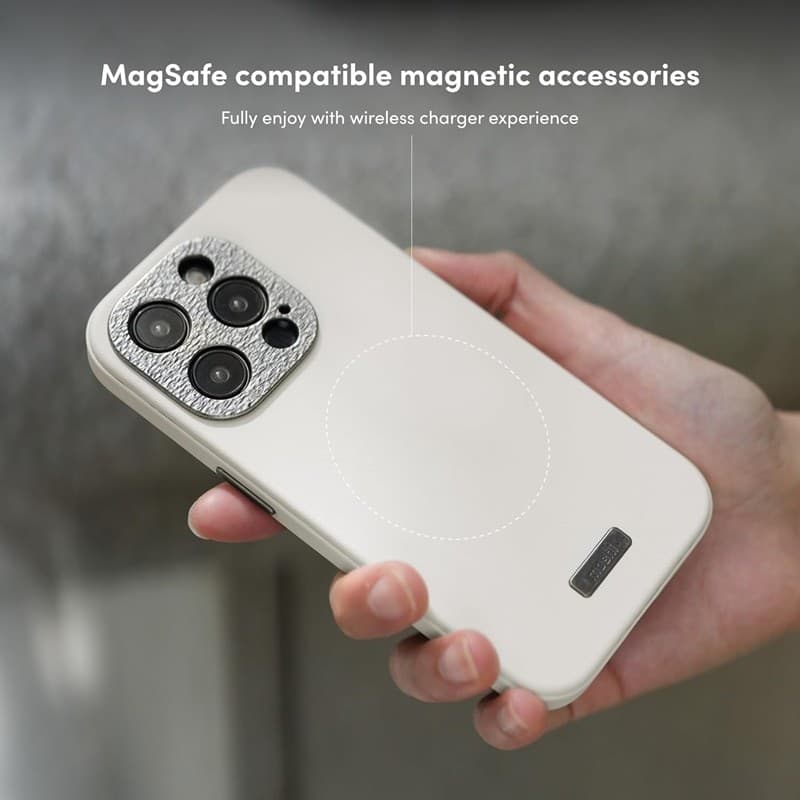 Moshi Napa MagSafe - Leather case for iPhone 15 Pro (Eggnog White) - 15