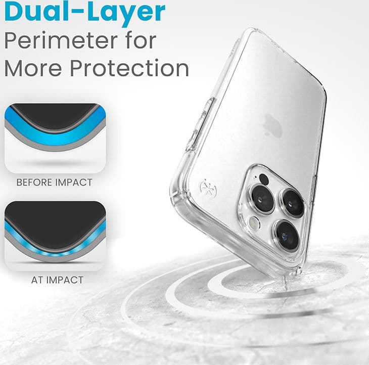 Speck Presidio Perfect-Clear - Custodia per iPhone 15 Pro (trasparente) - 7