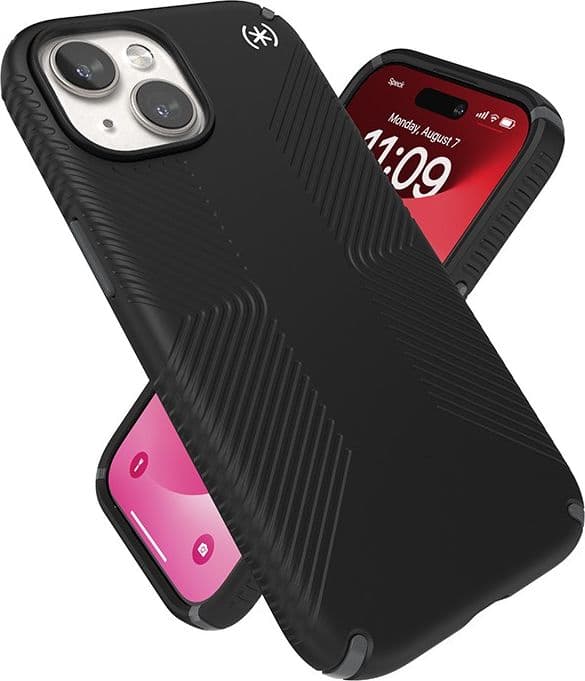 Speck Presidio2 Grip Magsafe - Custodia per iPhone 16e / iPhone 15 / iPhone 14 / iPhone 13 (Nero / Grigio ardesia / Bianco) - 17