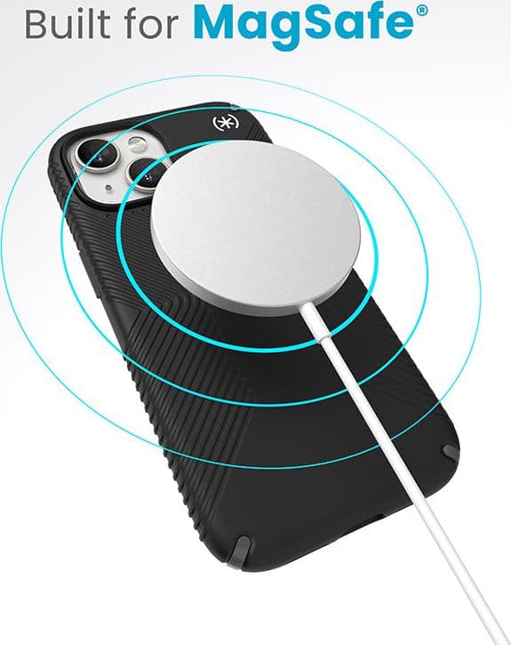 Speck Presidio2 Grip Magsafe - Custodia per iPhone 16e / iPhone 15 / iPhone 14 / iPhone 13 (Nero / Grigio ardesia / Bianco) - 10