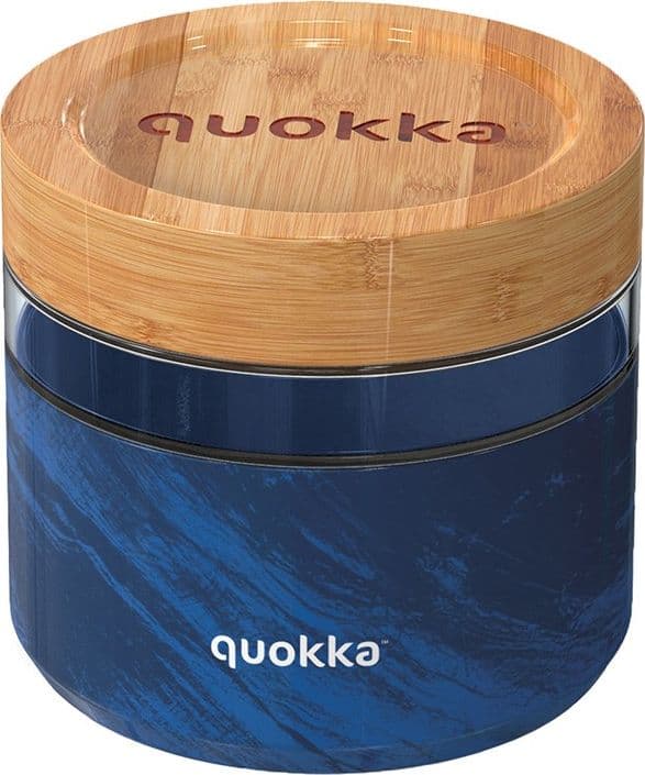 Quokka Deli Food Jar - Contenitore per alimenti in vetro / Lunchbox 820 ml (effetto legno) - 4