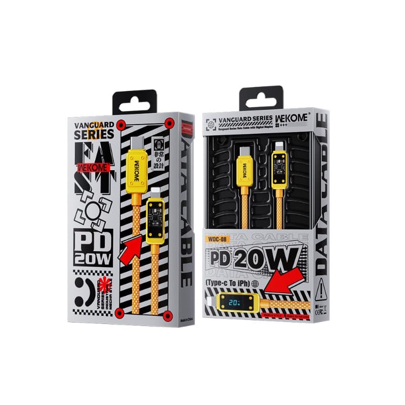 WEKOME WDC-08 Vanguard Series - USB-C to Lightning Fast Charging PD 20W connection cable 1 m (Gold) - 2