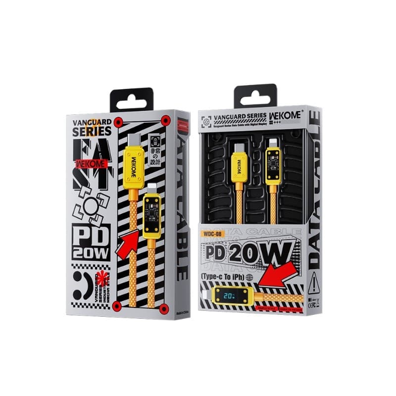 WEKOME WDC-08 Vanguard Series - USB-C to Lightning Fast Charging PD 20W connection cable 1 m (Gold) - 5