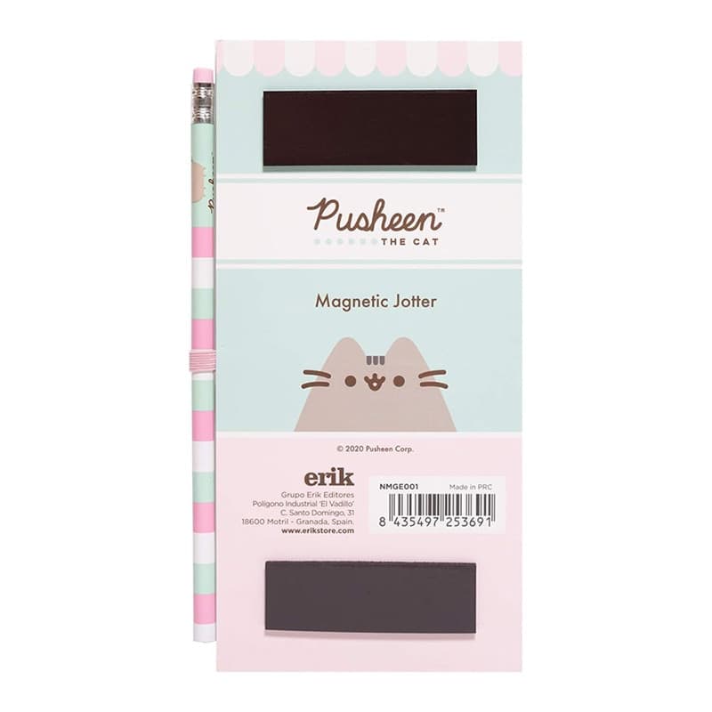 Pusheen - Quaderno magnetico / lista della spesa per il frigorifero + matita (10 x 21 cm) - 2