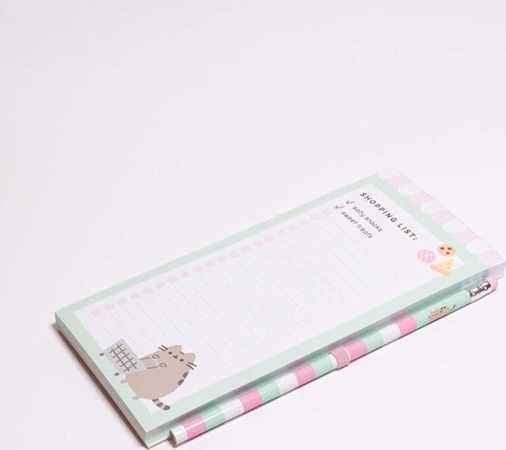 Pusheen - Quaderno magnetico / lista della spesa per il frigorifero + matita (10 x 21 cm) - 3