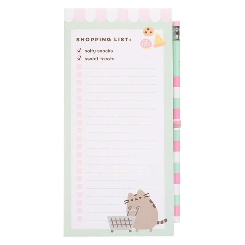 Pusheen - Quaderno magnetico / lista della spesa per il frigorifero + matita (10 x 21 cm) - 8