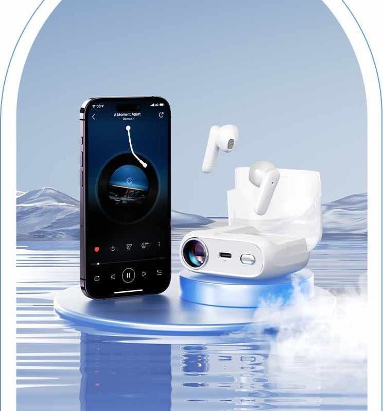 WEKOME S28 Pop Digital Series - Bluetooth V5.3 TWS wireless headphones with charging case with projector function (White) - 10