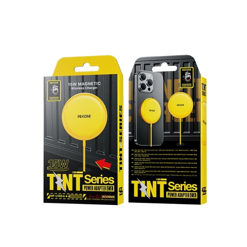 WEKOME WP-U166 Tint Series - MagSafe 15W Inductive Charger (Yellow) - 5