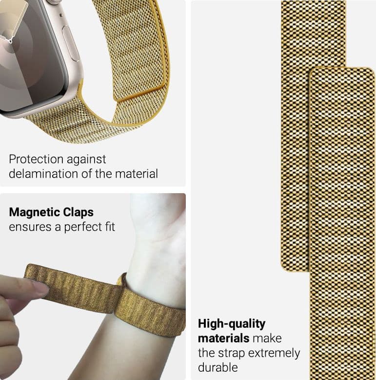 Crong Melange - Cinturino magnetico per Apple Watch 38/40/41/42 mm (giallo melange) - 7