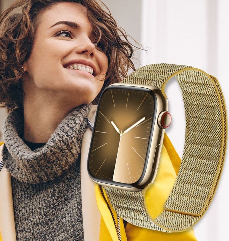 Crong Melange - Cinturino magnetico per Apple Watch 38/40/41/42 mm (giallo melange) - 8