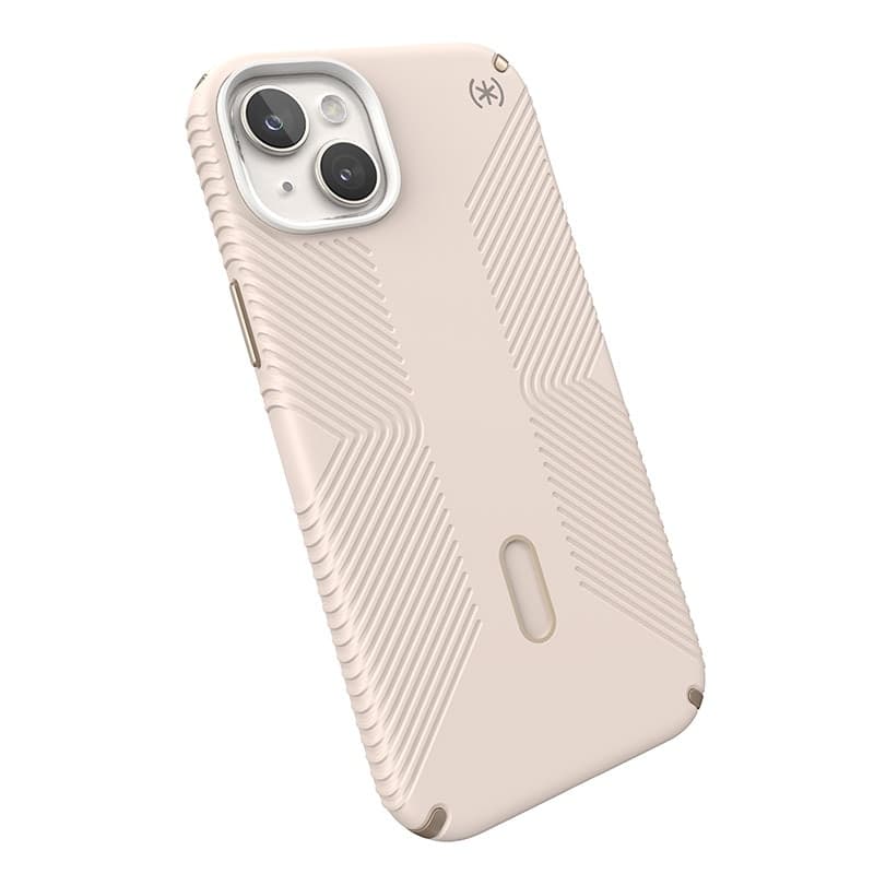 Speck Presidio2 Grip ClickLock e Magsafe - Custodia per iPhone 15 Plus / iPhone 14 Plus (Osso sbiancato / Oro antico / Marrone n - 6