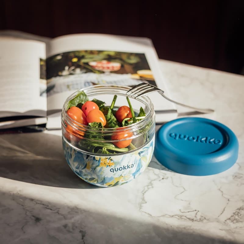 Quokka Bubble Food Jar - Contenitore per alimenti / Lunchbox 770 ml (Peonie blu) - 2