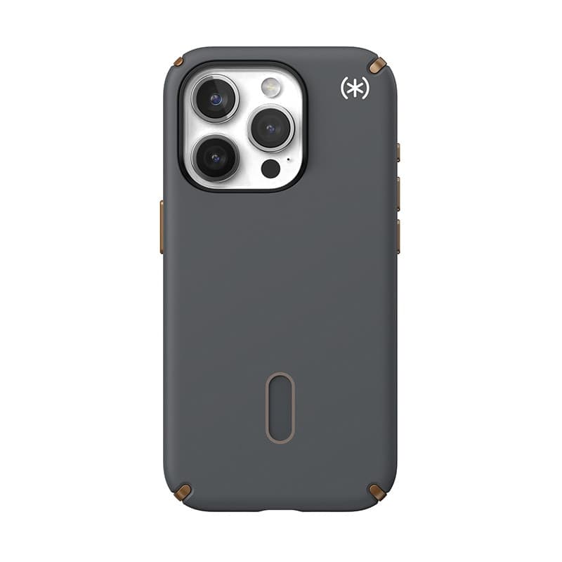 Speck Presidio2 Pro ClickLock e MagSafe - Custodia per iPhone 15 Pro (grigio antracite / bronzo freddo) - 9