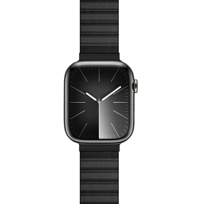 Crong Eclipse - Cinturino magnetico in pelle per Apple Watch 44/45/46/49 mm (nero) - 11