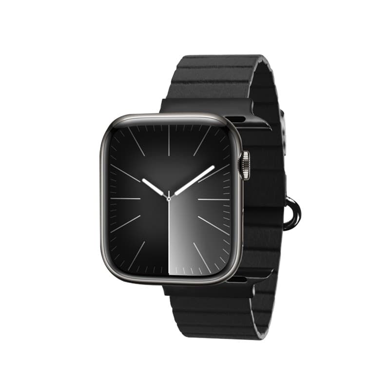 Crong Eclipse - Cinturino magnetico in pelle per Apple Watch 44/45/46/49 mm (nero) - 13