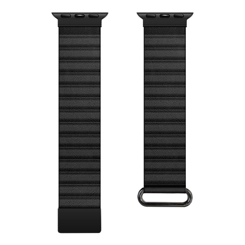 Crong Eclipse - Cinturino magnetico in pelle per Apple Watch 44/45/46/49 mm (nero) - 4