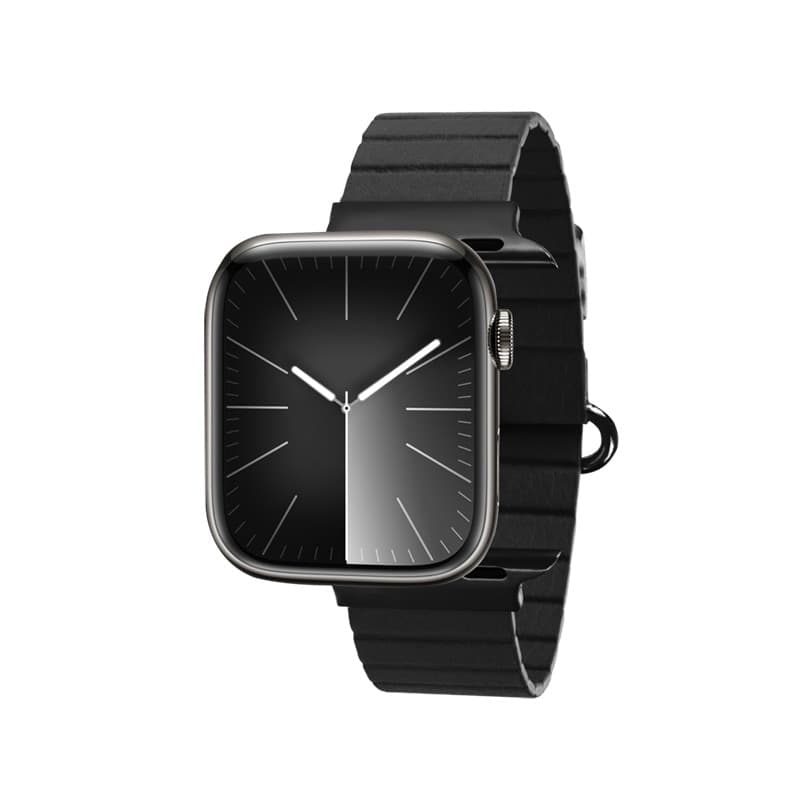 Crong Eclipse - Cinturino magnetico in pelle per Apple Watch 44/45/46/49 mm (nero) - 5