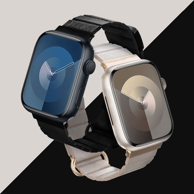 Crong Eclipse - Cinturino magnetico in pelle per Apple Watch 44/45/46/49 mm (nero) - 7