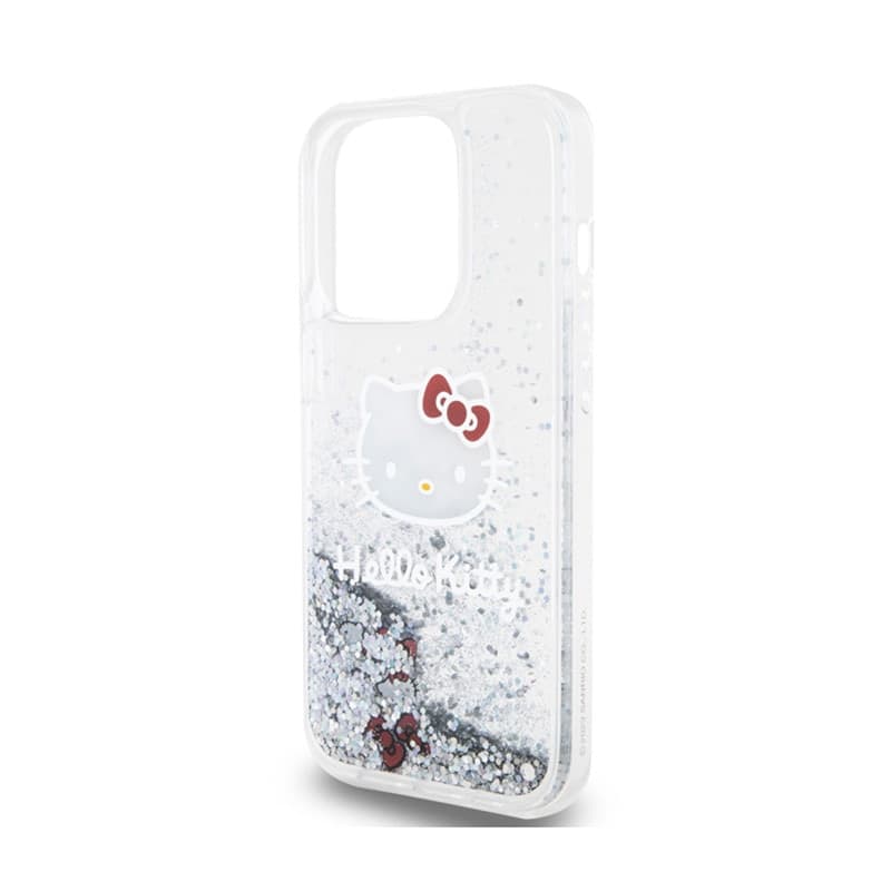 Hello Kitty Liquid Glitter Charms Kitty Head - iPhone 15 Pro Case (silver) - 6