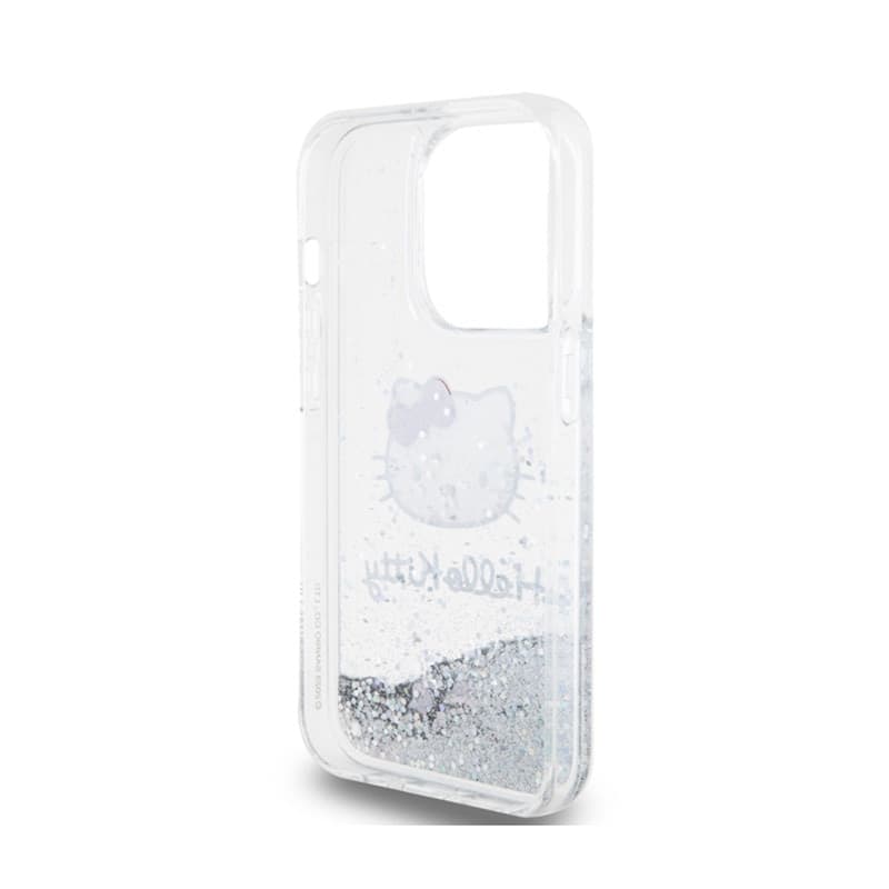 Hello Kitty Liquid Glitter Charms Kitty Head - iPhone 15 Pro Case (silver) - 7