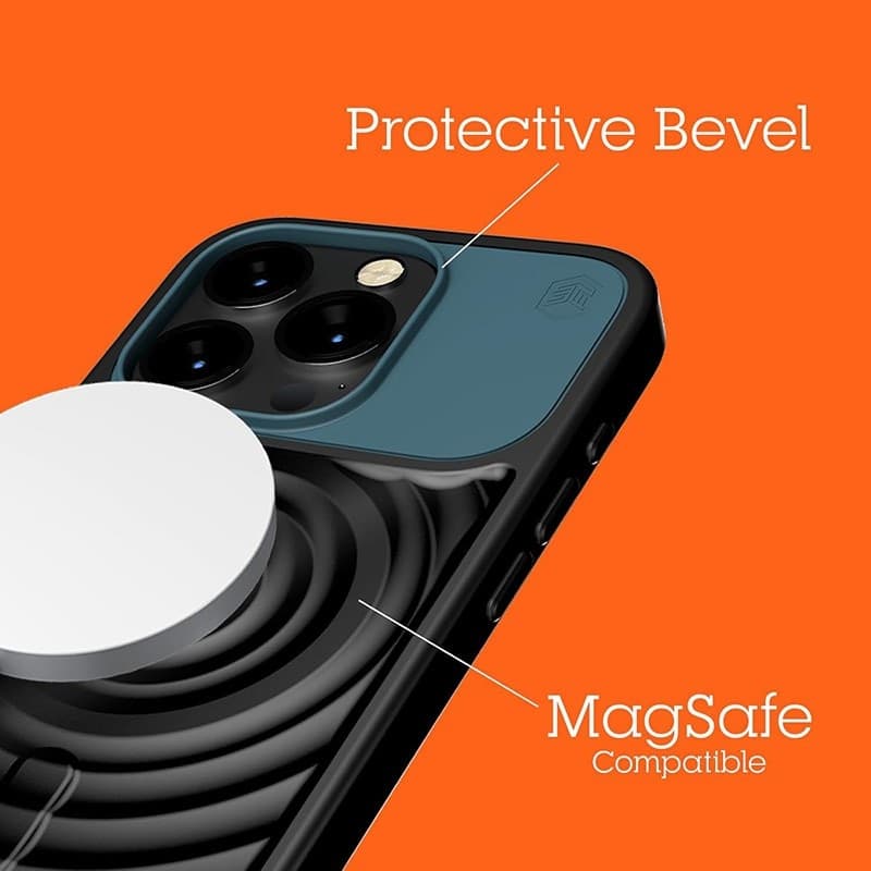 STM Reawaken Ripple MagSafe - Case for iPhone 15 Pro (Black / Atlantic) - 14