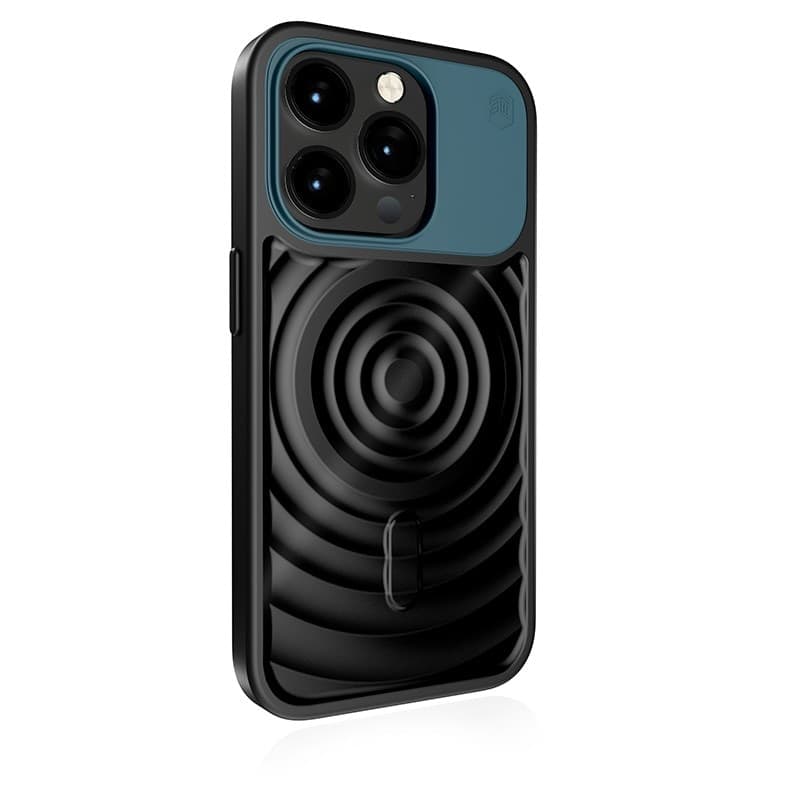 STM Reawaken Ripple MagSafe - Case for iPhone 15 Pro (Black / Atlantic) - 19
