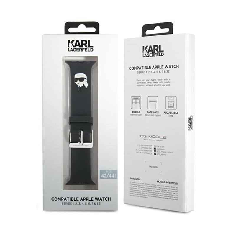 Karl Lagerfeld 3D Rubber Karl Head NFT - Strap for Apple Watch 42/44/45/49 mm (black) - 4