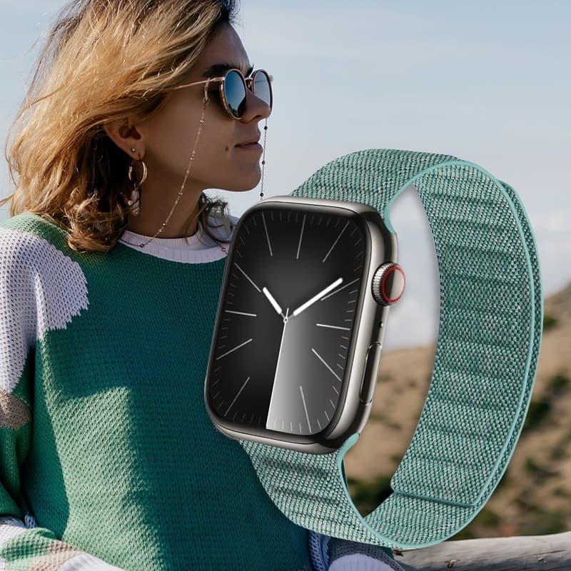 Crong Melange - Cinturino magnetico per Apple Watch 44/45/46/49 mm (turchese melange) - 17