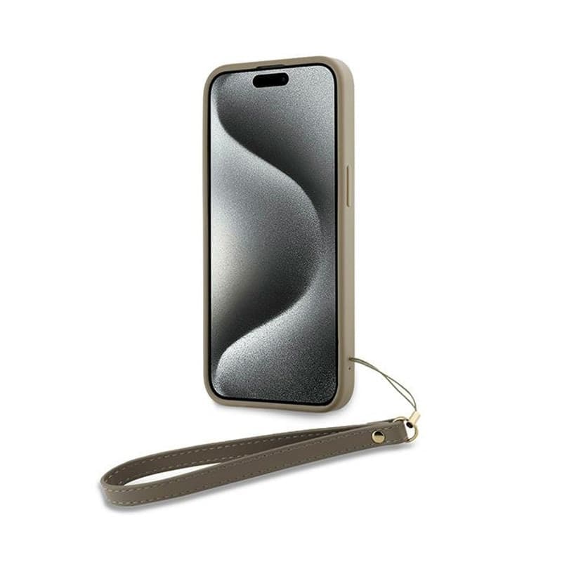 DKNY Wrist Strap Stock Logo - Case for iPhone 15 / 14 / 13 (Beige) - 4