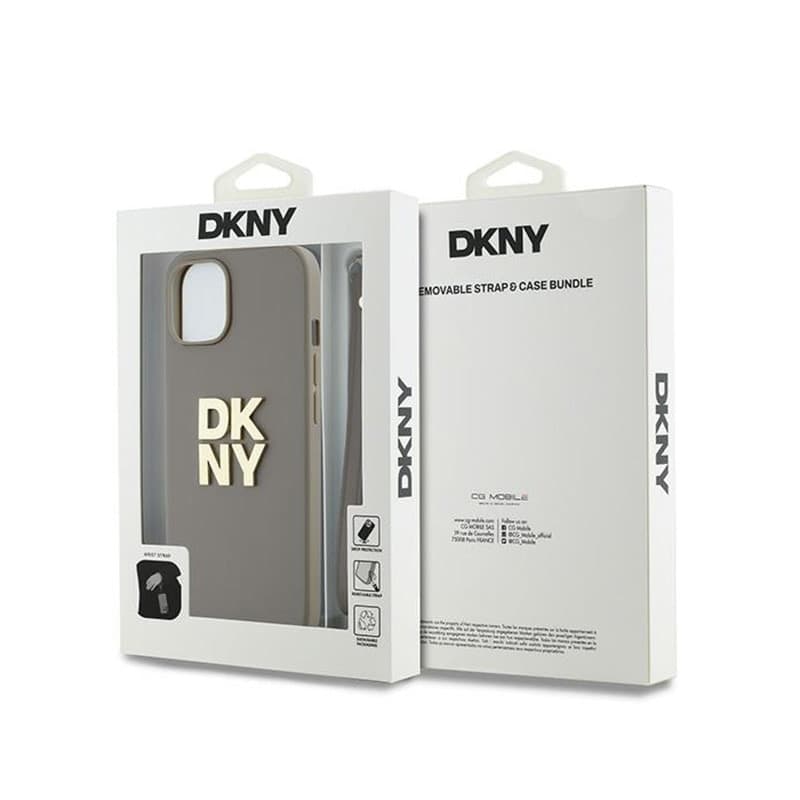 DKNY Wrist Strap Stock Logo - Case for iPhone 15 / 14 / 13 (Beige) - 7