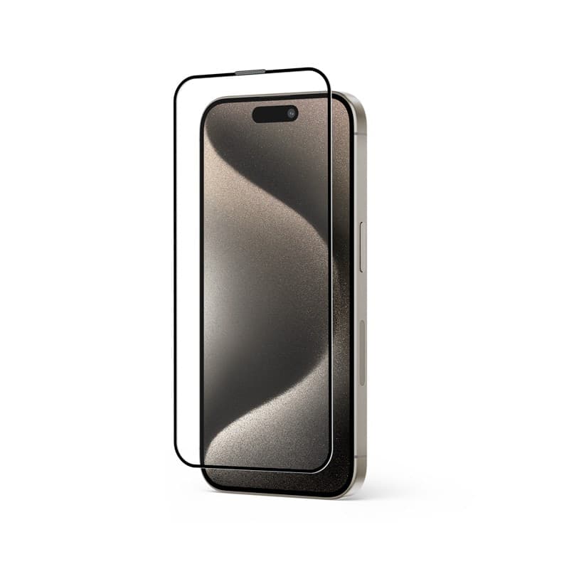 Crong Anti-Bacterial 3D Armor Glass - Vetro temperato 9H per iPhone 15 Pro a schermo intero + telaio di installazione - 8