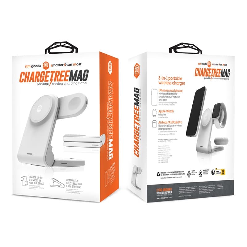 STM ChargeTree MAG - 3-in-1 mobile wireless charger with MagSafe (white) - 8