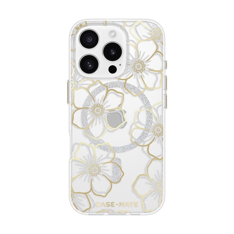 Case-Mate Floral Gems MagSafe - Case for iPhone 16 Pro (Gold) - 2