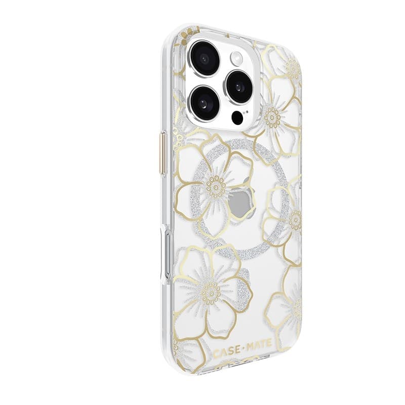 Case-Mate Floral Gems MagSafe - Case for iPhone 16 Pro (Gold) - 13