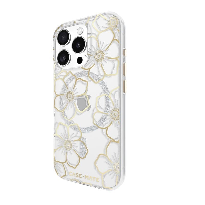 Case-Mate Floral Gems MagSafe - Case for iPhone 16 Pro (Gold) - 14