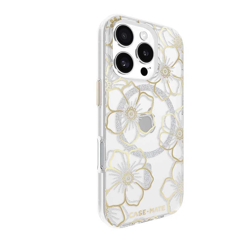 Case-Mate Floral Gems MagSafe - Case for iPhone 16 Pro (Gold) - 3