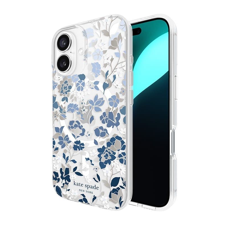 Kate Spade New York Protective Gems MagSafe - Case for iPhone 16 (Flowerbed Blue) - 11