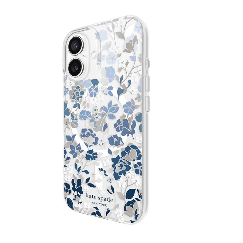 Kate Spade New York Protective Gems MagSafe - Case for iPhone 16 (Flowerbed Blue) - 14