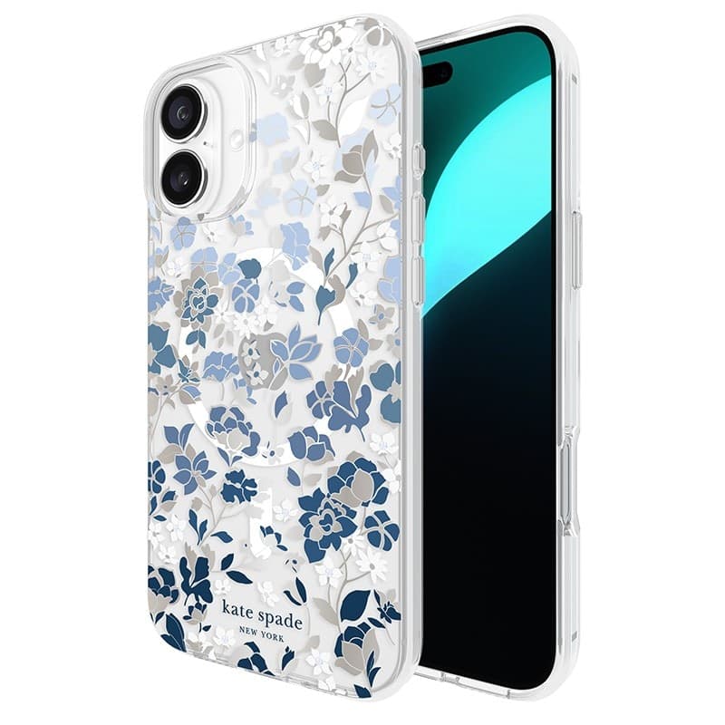 Kate Spade New York Protective Gems MagSafe - Case for iPhone 16 Plus (Flowerbed Blue) - 11
