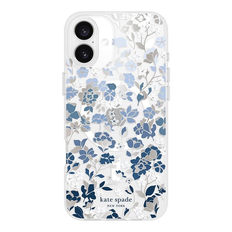 Kate Spade New York Protective Gems MagSafe - Case for iPhone 16 Plus (Flowerbed Blue) - 12