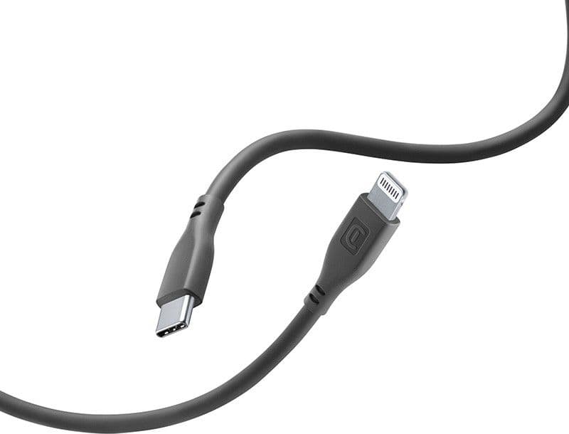 Cellularline Soft Cable - USB-C to Lightning cable MFi certified 1.2 m (black) - 6