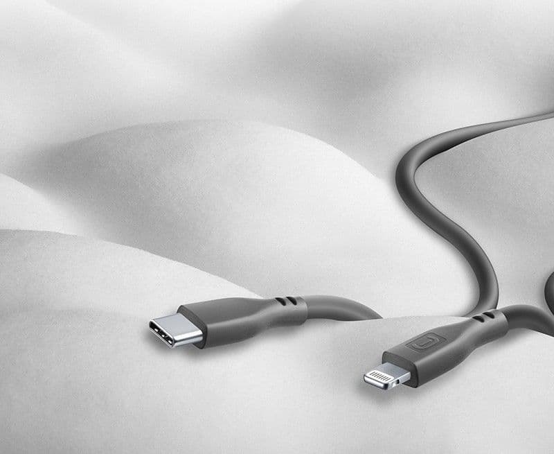 Cellularline Soft Cable - USB-C to Lightning cable MFi certified 1.2 m (black) - 7