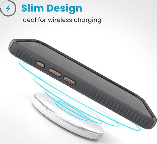 Speck Presidio2 Grip - Custodia per iPhone 16 (grigio antracite / bronzo freddo / bianco) - 3