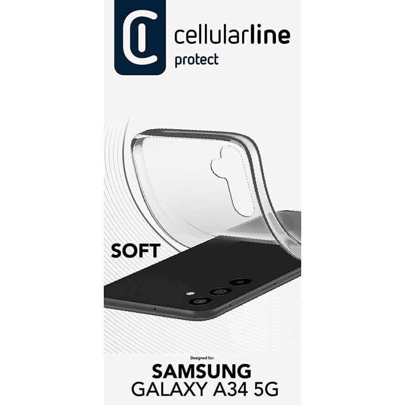 Cellularline Soft - Samsung Galaxy A34 5G Case (Transparent) - 3