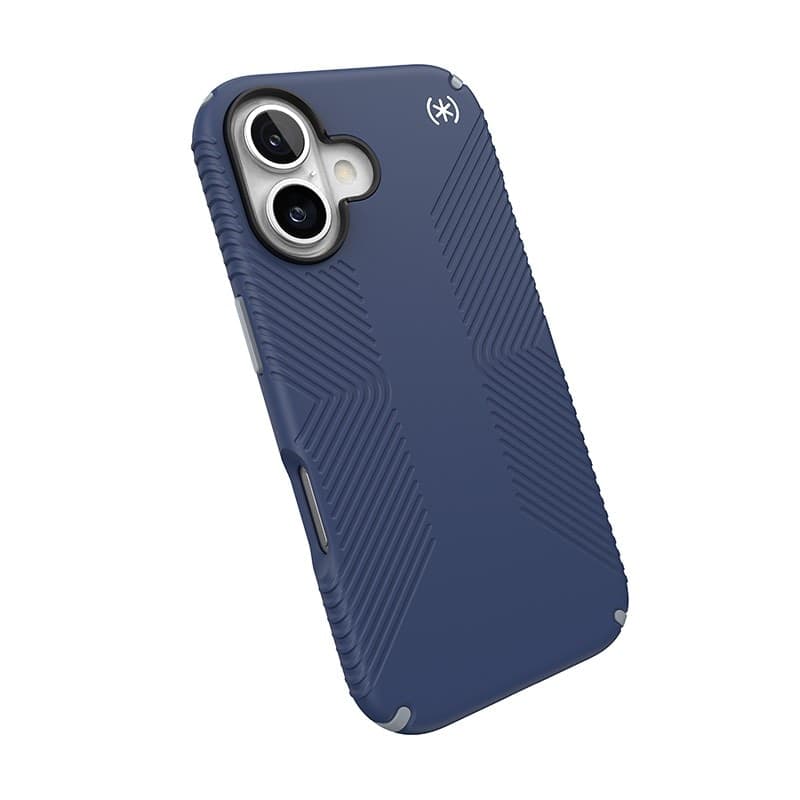 Speck Presidio2 Grip - Custodia per iPhone 16 (blu costiero / grigio polvere / bianco) - 18