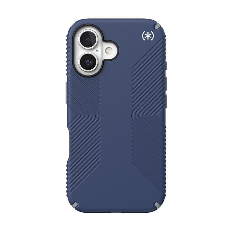 Speck Presidio2 Grip - Custodia per iPhone 16 (blu costiero / grigio polvere / bianco) - 19