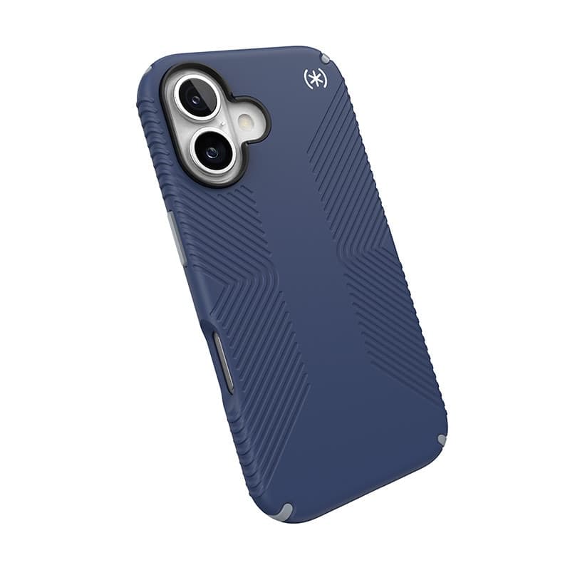 Speck Presidio2 Grip - Custodia per iPhone 16 (blu costiero / grigio polvere / bianco) - 8